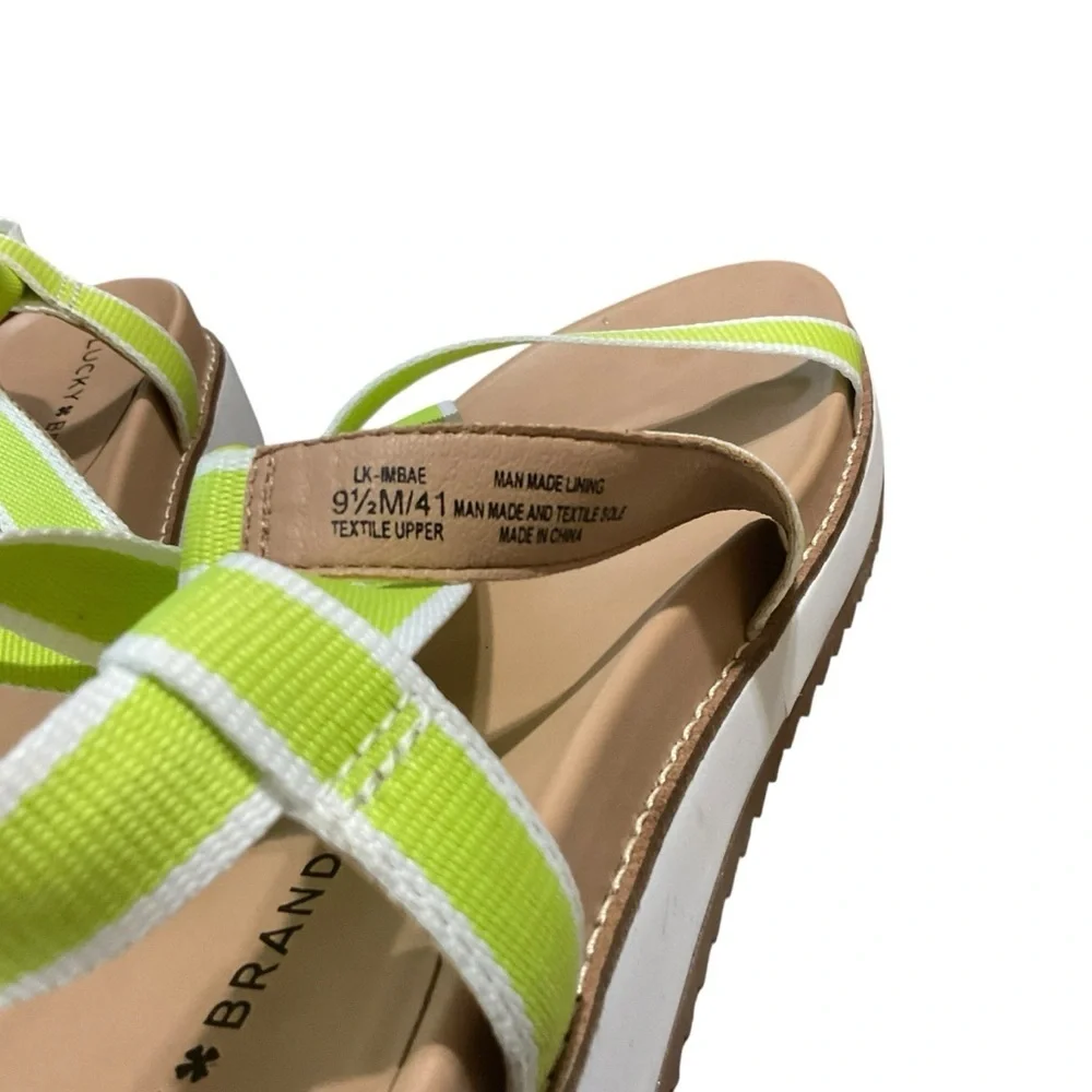 Lucky Brand Neon Green Strappy Platform Sandals Size 9.5 - Picture 8 of 8